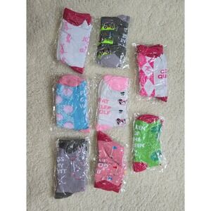 Womens Golf Theme Socks Set 8 Pairs Fun Novelty Athletic Crew Socks NWT NEW